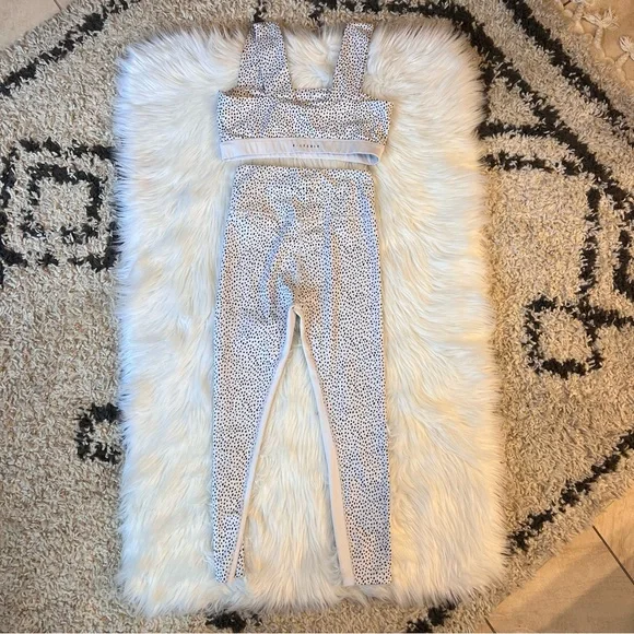 Allfenix White Montana Speckled Sports Bra & Legging Set - Picture 4 of 5